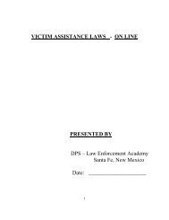 VICTIM ASSISTANCE LAWS - NMDPS Law Enforcement Academy