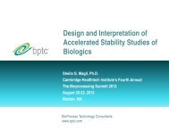 Design and interpretation of accelerated stability studies of biologics