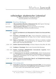 Full CV (in German) - Lehrstuhl fÃ¼r Psychologie III - UniversitÃ¤t ...