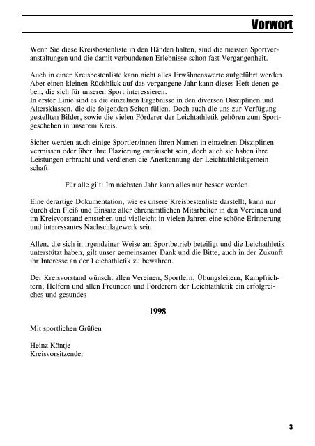 Leichtathletik im Zollernalbkreis 1997 - Leichtathletikkreis Zollernalb