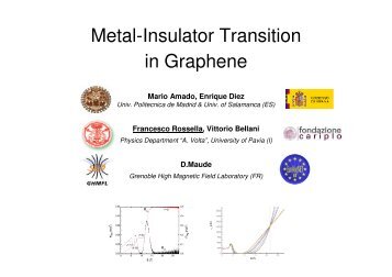 Metal-Insulator Transition in Graphene - GraphITA