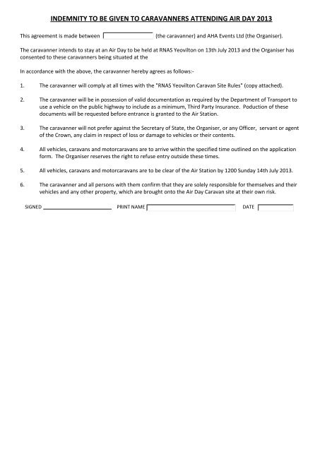 CARAVAN SITE APPLICATION FORM