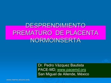desprendimiento prematuro de placenta - Reeme.arizona.edu
