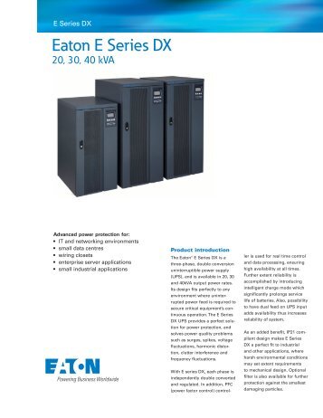 EATON E Series DX 20-40kVA Brochure2.33 MB