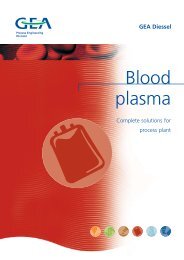 From blood plasma to medication: all production ... - GEA Diessel