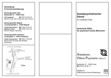 Sozialpsychiatrischer Dienst Arbeitskreis Offene ... - aop-calw.de