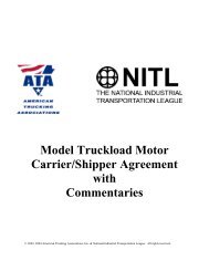 Motor Carrier/Shipper Agreement - American Trucking Associations