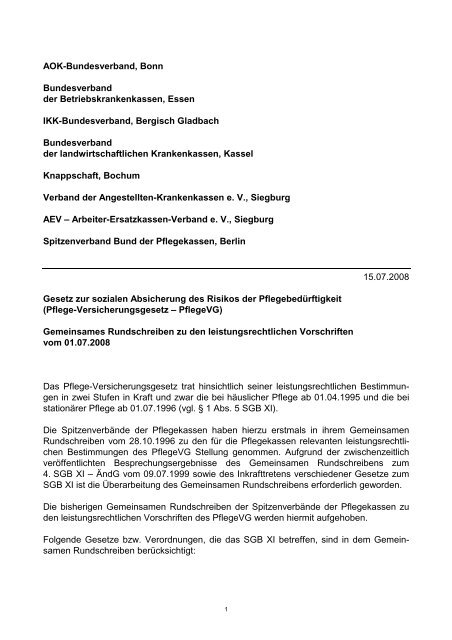 AOK-Bundesverband, Bonn Bundesverband der - Ambulante Pflege ...
