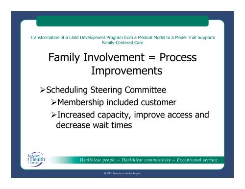 Transformation of a Child Development Program from a Medical ...