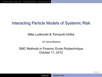 Interacting Particle Systems for Systemic Risk