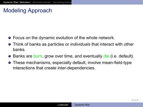 Interacting Particle Systems for Systemic Risk