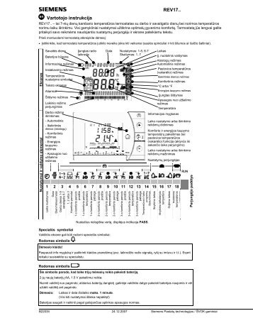 REV17.. Vartotojo instrukcija - Siemens