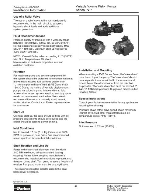 Parker - Series PVP Variable Volume Piston Pumps - Siebert ...