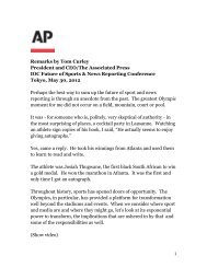 Remarks by Tom Curley President and CEO/The Associated Press ...