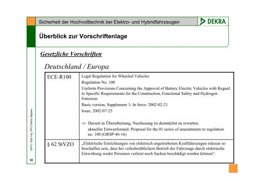 Sicherheit der Hochvolttechnik bei Elektro- und Hybridfahrzeugen