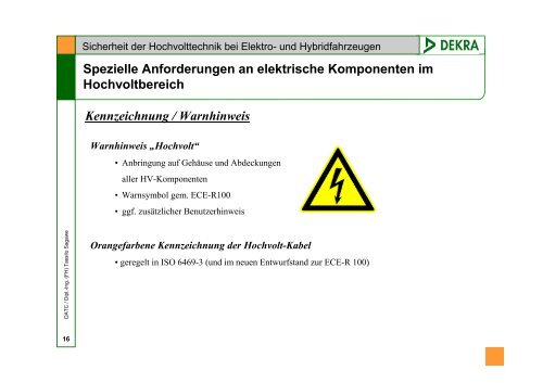 Sicherheit der Hochvolttechnik bei Elektro- und Hybridfahrzeugen