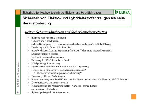 Sicherheit der Hochvolttechnik bei Elektro- und Hybridfahrzeugen