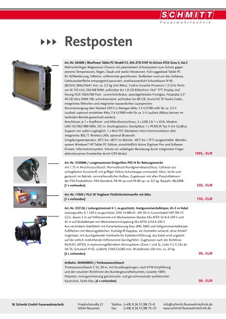 Restposten - Schmitt Feuerwehrtechnik