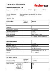 Technical Data Sheet Injection Mortar FIS EM - Fischer