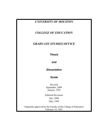 Thesis and Dissertation Guide - College of Education - University of ...