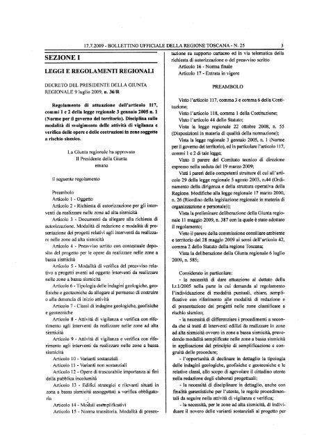 regolamento 36/r - Regione Toscana