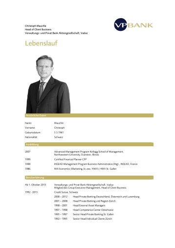 CV Christoph Mauchle (PDF, 108KB) - VP Bank