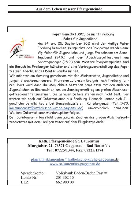 0800-1110222 - St. Laurentius Gaggenau