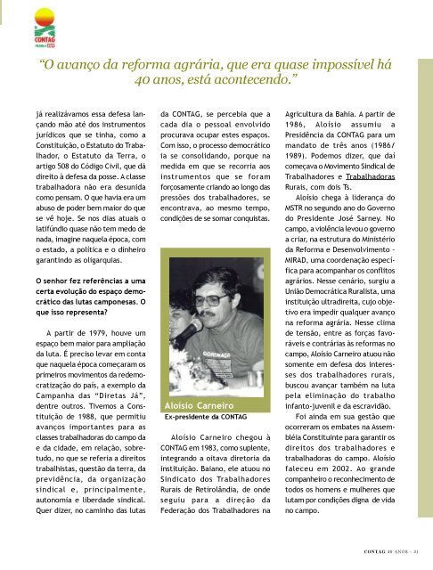 Revista 40 anos da Contag