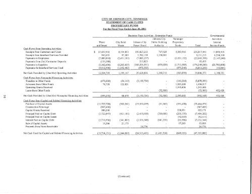 Comprehensive Annual Financial Report (CAFR) - Johnson City