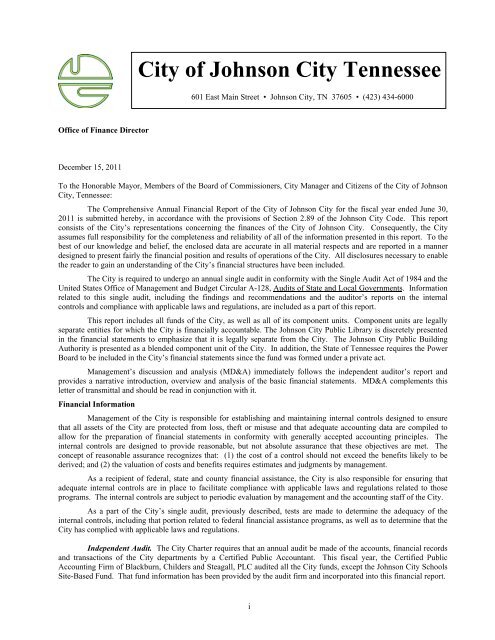 Comprehensive Annual Financial Report (CAFR) - Johnson City