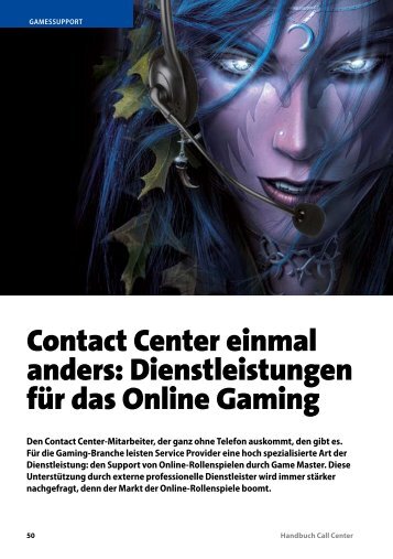 Dienstleistungen für das Online Gaming - Callcenter-Profi