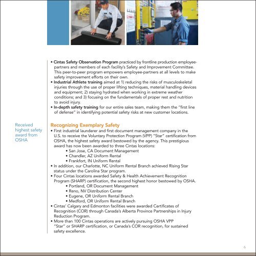 2011 Corporate Sustainability and Social Responsibility ... - Cintas