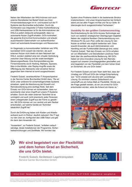 HHLA Hamburger Hafen und Logistik AG - Giritech.de