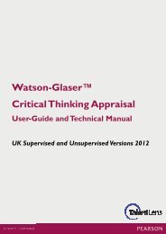 Watson-Glaser User Guide and Technical Manual - TalentLens