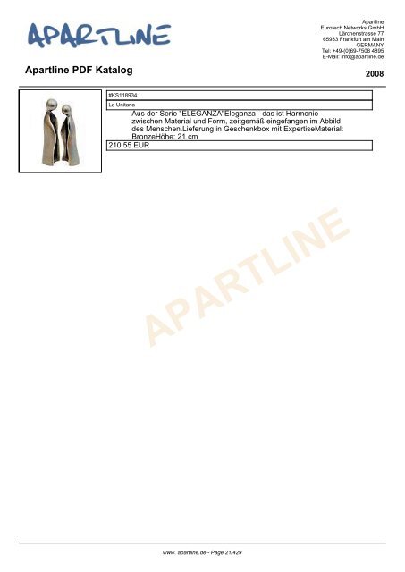 APARTLINE Apartline PDF Katalog - Eurotech Networks GMBH