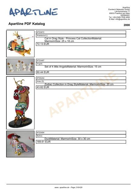 APARTLINE Apartline PDF Katalog - Eurotech Networks GMBH