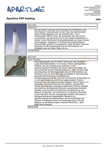 APARTLINE Apartline PDF Katalog - Eurotech Networks GMBH