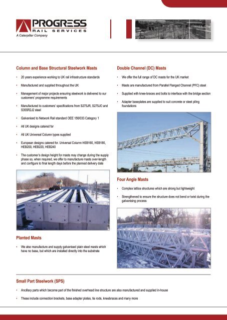 Permanent Way Catenary Structures - Progress Rail Services