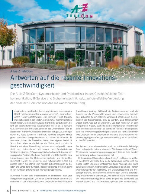 Antworten auf die rasante Innovations ... - A bis Z TeleCom