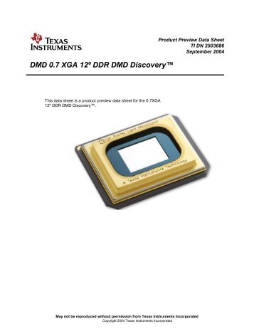 DMD 0.7 XGA 12Âº DDR DMD Discoveryâ¢ - Loreti.it