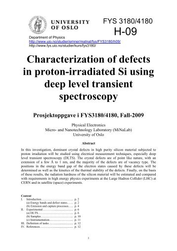Characterization of vacancy-type defects in silicon using deep level ...