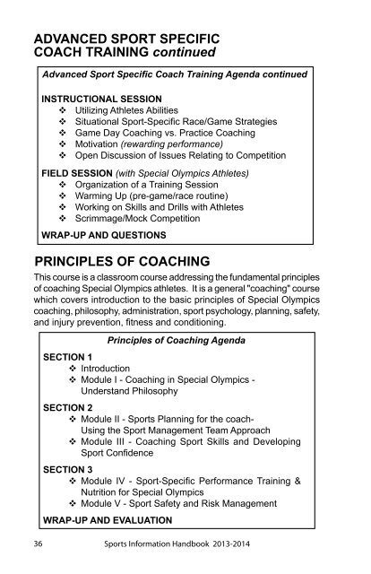 Sports Information Handbook - Special Olympics New Jersey