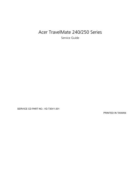 Acer TravelMate 240/250 Series - tim.id.au