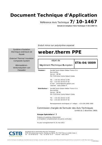 DTA weber.therm PPE