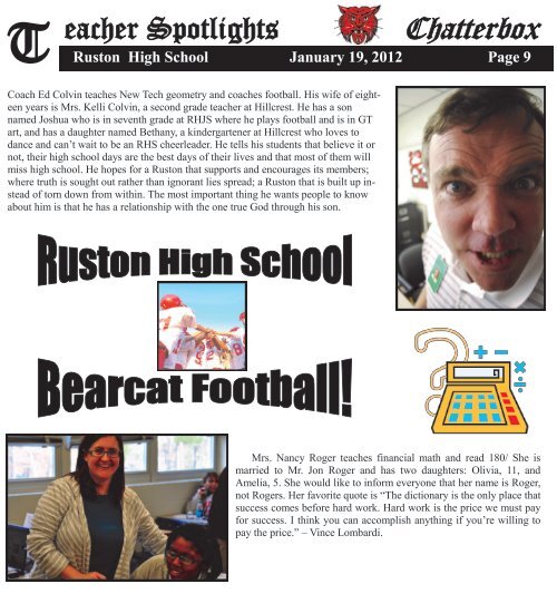 January 2012 Chatterbox - Ruston High School