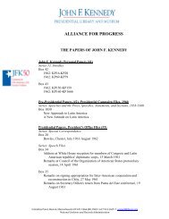 ALLIANCE FOR PROGRESS - John F. Kennedy Library and Museum