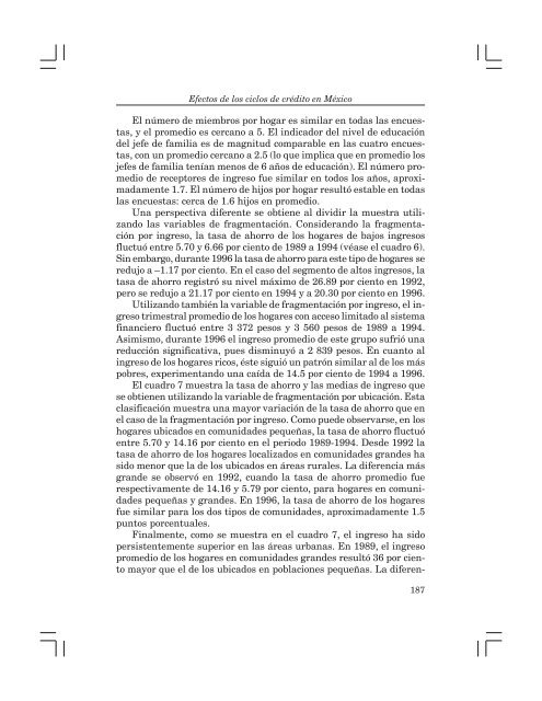 Efectos de los ciclos de crédito en México sobre la tasa de ahorro ...