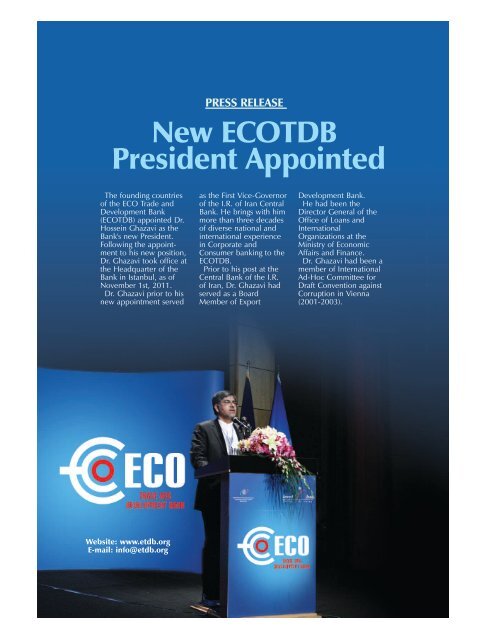 New ECOTDB President Appointed - Economic Cooperation ...