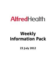 Weekly Information Pack - Alfred Hospital