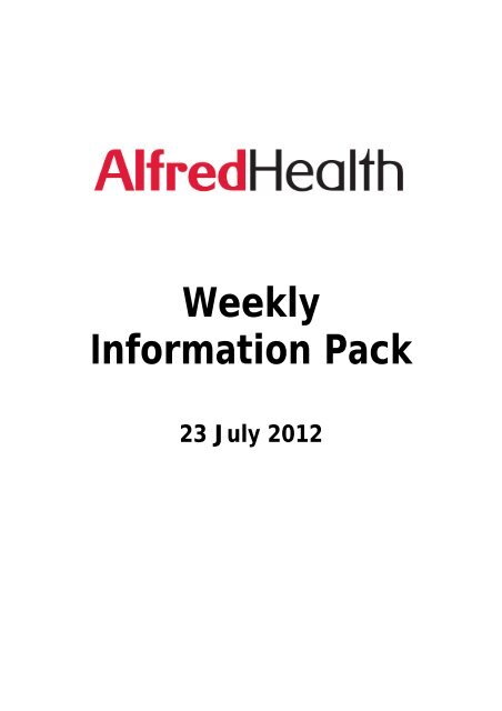 Weekly Information Pack - Alfred Hospital